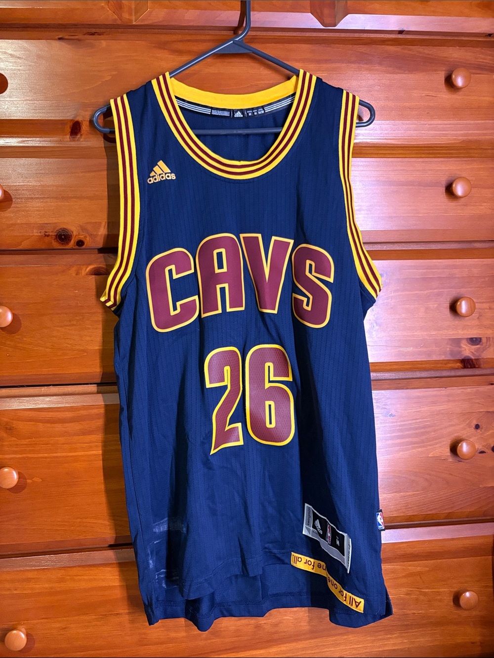 Adidas Cleveland Cavs #26 Kyle Korver Navy Basketball Jersey
